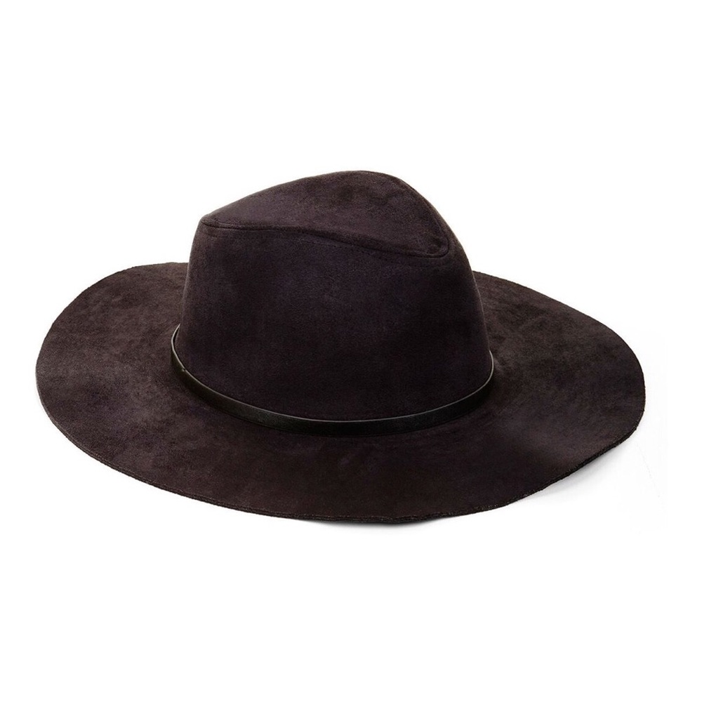 BCBG Maxazria Black Suede Panama Hat